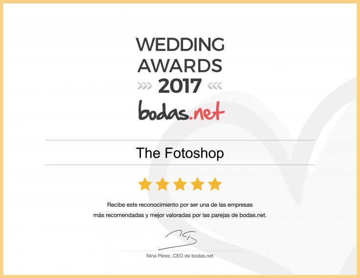 The Fotoshop Recibe El Galardón Wedding Awards 2017 En La Categoría Fotografía Y Vídeo